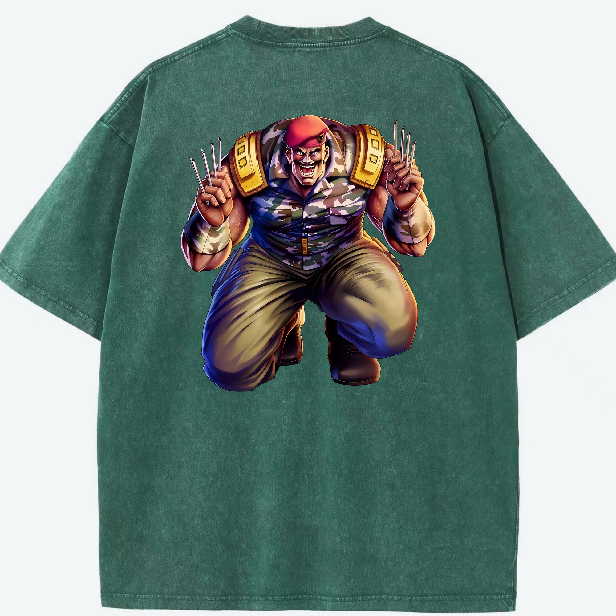 （画像用） 北斗の拳 Fist of the North Star 綿100% ヴィンテージ風 半袖Tシャツ（背面プリント）